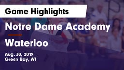 Notre Dame Academy vs Waterloo  Game Highlights - Aug. 30, 2019