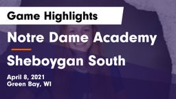 Notre Dame Academy vs Sheboygan South  Game Highlights - April 8, 2021