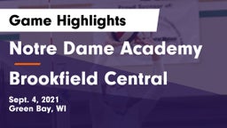 Notre Dame Academy vs Brookfield Central Game Highlights - Sept. 4, 2021