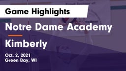 Notre Dame Academy vs Kimberly Game Highlights - Oct. 2, 2021