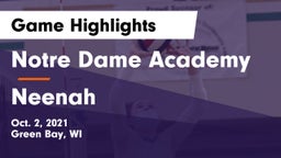 Notre Dame Academy vs Neenah Game Highlights - Oct. 2, 2021
