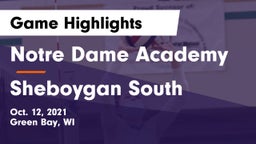 Notre Dame Academy vs Sheboygan South  Game Highlights - Oct. 12, 2021