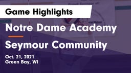 Notre Dame Academy vs Seymour Community  Game Highlights - Oct. 21, 2021