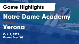 Notre Dame Academy vs Verona Game Highlights - Oct. 1, 2022