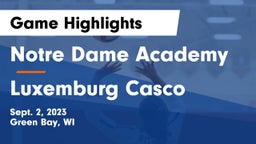 Notre Dame Academy vs Luxemburg Casco Game Highlights - Sept. 2, 2023