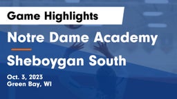 Notre Dame Academy vs Sheboygan South  Game Highlights - Oct. 3, 2023
