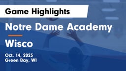 Notre Dame Academy vs Wisco Game Highlights - Oct. 14, 2023