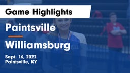Paintsville  vs Williamsburg Game Highlights - Sept. 16, 2022