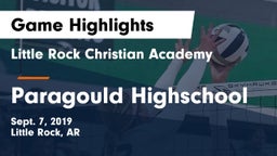 Little Rock Christian Academy  vs Paragould Highschool Game Highlights - Sept. 7, 2019