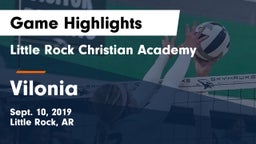 Little Rock Christian Academy  vs Vilonia  Game Highlights - Sept. 10, 2019