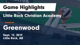 Little Rock Christian Academy  vs Greenwood  Game Highlights - Sept. 12, 2019