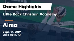 Little Rock Christian Academy  vs Alma  Game Highlights - Sept. 17, 2019