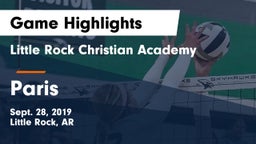 Little Rock Christian Academy  vs Paris Game Highlights - Sept. 28, 2019