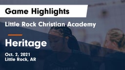 Little Rock Christian Academy  vs Heritage Game Highlights - Oct. 2, 2021