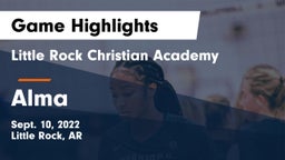 Little Rock Christian Academy  vs Alma  Game Highlights - Sept. 10, 2022