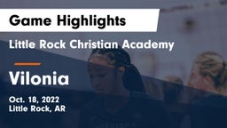 Little Rock Christian Academy  vs Vilonia  Game Highlights - Oct. 18, 2022
