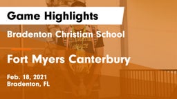 Bradenton Christian School vs Fort Myers Canterbury Game Highlights - Feb. 18, 2021