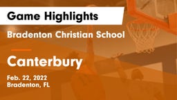 Bradenton Christian School vs Canterbury Game Highlights - Feb. 22, 2022