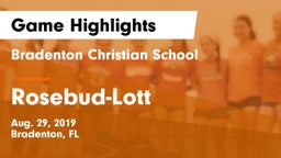Bradenton Christian School vs Rosebud-Lott  Game Highlights - Aug. 29, 2019