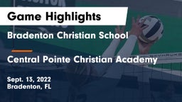 Bradenton Christian School vs Central Pointe Christian Academy Game Highlights - Sept. 13, 2022