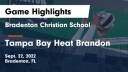 Bradenton Christian School vs Tampa Bay Heat Brandon Game Highlights - Sept. 22, 2022