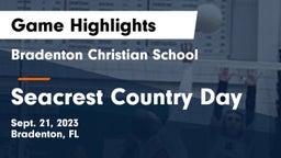 Bradenton Christian School vs Seacrest Country Day Game Highlights - Sept. 21, 2023