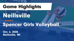 Neillsville  vs Spencer Girls Volleyball Game Highlights - Oct. 6, 2020