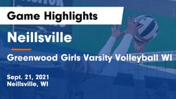 Neillsville  vs Greenwood Girls Varsity Volleyball WI Game Highlights - Sept. 21, 2021