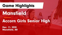 Mansfield  vs Accorn Girls Senior High  Game Highlights - Dec. 11, 2020