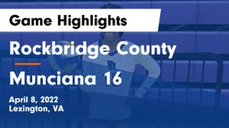 Rockbridge County  vs Munciana 16 Game Highlights - April 8, 2022