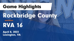 Rockbridge County  vs RVA 16 Game Highlights - April 8, 2022