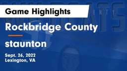 Rockbridge County  vs staunton  Game Highlights - Sept. 26, 2022