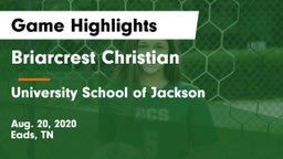 Briarcrest Christian  vs University School of Jackson Game Highlights - Aug. 20, 2020