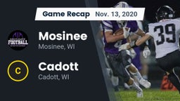 Recap: Mosinee  vs. Cadott  2020