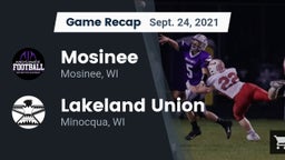 Recap: Mosinee  vs. Lakeland Union  2021