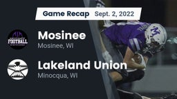 Recap: Mosinee  vs. Lakeland Union  2022