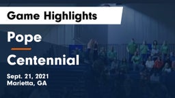 Pope  vs Centennial  Game Highlights - Sept. 21, 2021