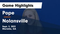 Pope  vs Nolansville Game Highlights - Sept. 3, 2022