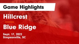 Hillcrest  vs Blue Ridge Game Highlights - Sept. 17, 2022