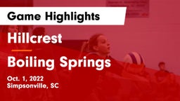 Hillcrest  vs Boiling Springs  Game Highlights - Oct. 1, 2022
