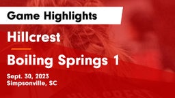 Hillcrest  vs Boiling Springs 1 Game Highlights - Sept. 30, 2023