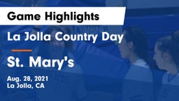 La Jolla Country Day  vs St. Mary's  Game Highlights - Aug. 28, 2021