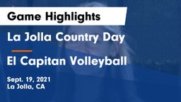 La Jolla Country Day  vs El Capitan Volleyball Game Highlights - Sept. 19, 2021