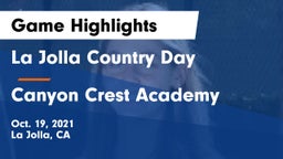 La Jolla Country Day  vs Canyon Crest Academy  Game Highlights - Oct. 19, 2021