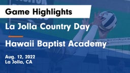 La Jolla Country Day  vs Hawaii Baptist Academy Game Highlights - Aug. 12, 2022