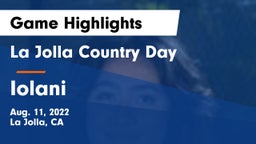 La Jolla Country Day  vs Iolani  Game Highlights - Aug. 11, 2022