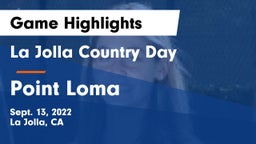 La Jolla Country Day  vs Point Loma  Game Highlights - Sept. 13, 2022