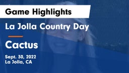 La Jolla Country Day  vs Cactus  Game Highlights - Sept. 30, 2022