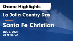 La Jolla Country Day  vs Santa Fe Christian  Game Highlights - Oct. 7, 2022