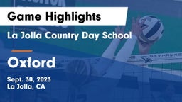 La Jolla Country Day School vs Oxford  Game Highlights - Sept. 30, 2023